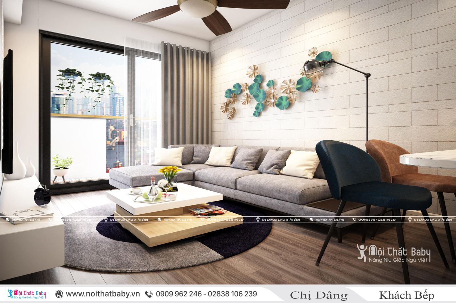 Thiết kế và thi công nội thất trọn gói tại căn 71m2 chung cư Emerald Celadon City